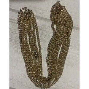 Gold toned Sarah Coventry long chain Necklace multi length golden cascade 104 in